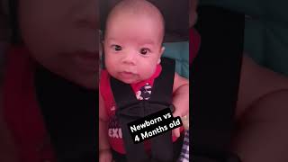 Newborn vs 4 month old baby cutebaby babyboy newborn [upl. by Tory]