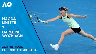 Magda Linette v Caroline Wozniacki Extended Highlights  Australian Open 2024 First Round [upl. by Aehs]