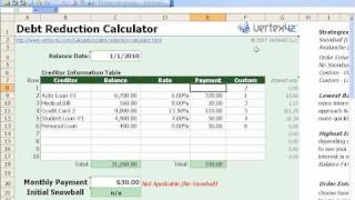 How to use the Free Debt ReductionSnowball Calculator from Vertex42 [upl. by Schroer]