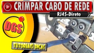 🔸 Montagem Cabo de Rede RJ45Direto com padrão T568A [upl. by Hewart]