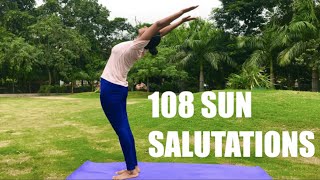 Do 108 Surya Namaskars With Me  108 Surya Namaskar Count  Yogasan for Weight LossSun Salutations [upl. by Anahsahs]