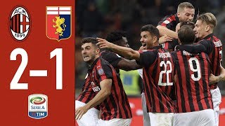 Highlights AC Milan 21 Genoa  Rescheduled Matchday 1 Serie A 20182019 [upl. by Eirojam909]