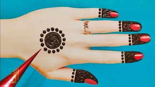 Beautiful Trick ✓ Easy Tikki Design Mehndi  Mehndi Design Simple [upl. by Sandye]