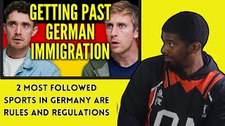 AMERICAN REACTS TO Getting Past German Immigration  Foil Arms and Hog [upl. by Ibrad876]