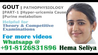 GOUT  PATHOPHYSIOLOGY  PART1  Hyperuricemia Causes  Purine metabolism [upl. by Gottlieb]