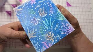 Making a Blackout background with CCs Enchanted Ocean Embossing folder and mermaid [upl. by Perrin537]