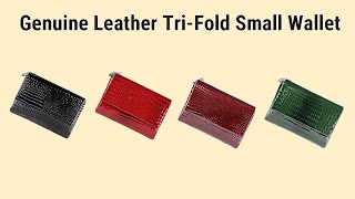 Genuine Leather TriFold Small Wallet Vintage Multi Functional Coin Purse with Zipper Black [upl. by Elaweda865]