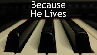 Because He Lives  piano instrumental hymn with lyrics [upl. by Htaek265]