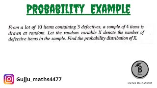 From a lot of 10 items containing 3 defectives a sample of 4 item is drawn at a random let the [upl. by Perdita]