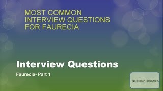 Interview Questions  Faurecia PART 1 [upl. by Aneleasor258]