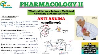 PHARMACOLOGY  Antianginal drugs  medichem vs pcology  b pharm sem 5  unit 1 [upl. by Mile61]