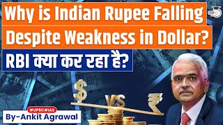 INR vs USD Why is Indian rupee falling despite dropping US dollar rates  Economy  UPSC [upl. by Avad680]