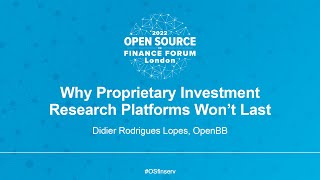 Why Proprietary Investment Research Platforms wont Last  Didier Rodrigues Lopes OpenBB [upl. by Clarise174]