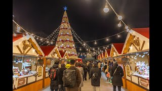 4K Seoul Christmas Market Night Walk amp Cheonggyecheon Lantern Festival  서울 광화문 크리스마스 마켓 야경 산책 [upl. by Garrard]