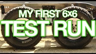 Test run of my first 6x6 truck RC SCX10 Axial Tamiya [upl. by Allerie]