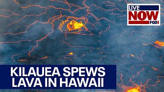 Kilauea volcano erupts in Hawaii spewing lava flows during red alert  LiveNOW from FOX [upl. by Stern]