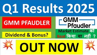 GMM PFAUDLER Q1 results 2025  GMM PFAUDLER results today  GMM PFAUDLER Share News  GMM PFAUDLER [upl. by Lumpkin]