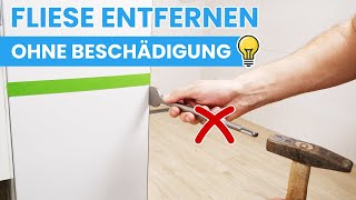 Fliese ohne Beschädigung entfernen  Mit Trick ohne kaputt machen [upl. by Ettari297]