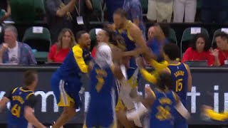 Steph Curry amp entire Warriors go crazy after crazy game winning Buzzerbeater [upl. by Claudelle240]