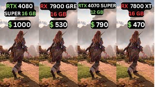 RTX 4080 SUPER vs RX 7900 GRE vs RTX 4070 SUPER vs RX 7800 XT [upl. by Coretta731]