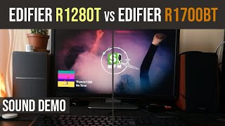 Edifier R1280T vs Edifier R1700BT Sound demo [upl. by Thurstan621]