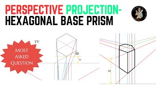 PERSPECTIVE DRAWING  HEXAGONAL BASE PRISM [upl. by Itsrejk]