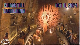 Kumartuli Sarbojonin Durga Puja Pandal 2024  360°VR Walking Tour [upl. by Weir]