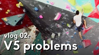 Bouldering progress on a blue V5 problem  vlog 02 [upl. by Azilef124]