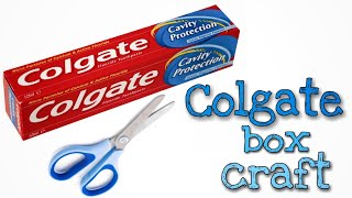 Colgate Box Craft Idea  Waste Material craft Ideas Toothpaste Box Craft [upl. by Lexa]