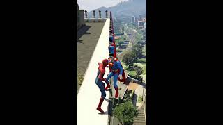 GTA V SpiderMan amp Color Minions Epic Ragdoll Physics Funny and Fails shorts gtav [upl. by Hannus]