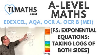 ALevel Maths F504 Exponential Equations Taking Logs of Both Sides [upl. by Isahella]