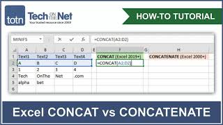 How to use the CONCAT function in Excel vs the CONCATENATE function [upl. by Thenna496]