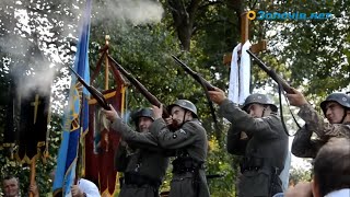 Reburial ceremony of World War 2 SS Galizien division soldiers in Ukrainian village Holohory [upl. by Shaner]