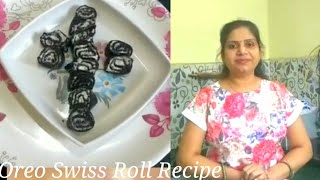 Oreo Biscuit Swiss Roll Recipe without Oven Egg [upl. by Vieva725]