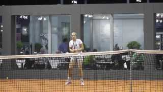 Sabine Lisicki training session  Porsche Tennis Grand Prix 2013 [upl. by Yzzik]