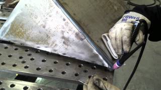 Tig Welding Outside Corner on the DIY plasma cutting downdraft table part3 [upl. by Yrtua]