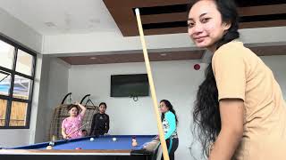 Playing Billiards Part 2  kahit hindi kami marunong😂 [upl. by Ahsimrac]