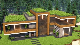 Modern Spruce House 🛠️ Minecraft Tutorial [upl. by Eudocia]