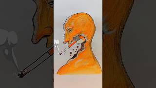 Stop smoking🚬 🚫❌ save your life shorts viralvideo trending jyotiartandcraft youtubeshorts art [upl. by Lidah]