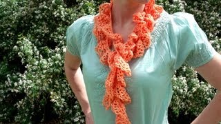 How to crochet a twisted twirly spiral scarf with crochet thread [upl. by Rotkiv]