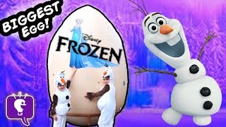 Giant Frozen Surprise Egg Olaf Fun HobbyKidsTV [upl. by Aynahs8]