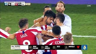 Diego Costa amp Dani Carvajal crazy fightRMadrid vs AMadrid 3727072019HD [upl. by Danziger235]