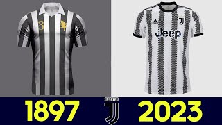 The Evolution of Juventus Football Kit  All Juventus Football Jerseys in History 202223 2022 [upl. by Gomar751]