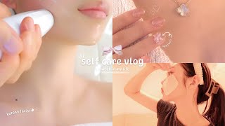 self care vlog  korean facial nails skincare routine shopping amp more [upl. by Lidia]