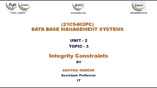 UNIT  2Integrity Constraints [upl. by Kordula]