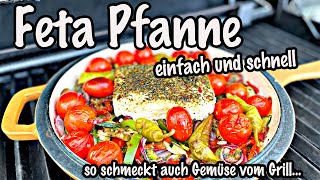 Schnelle Feta Pfanne gebacken vom Grill  The BBQ BEAR [upl. by Nottarts]