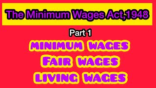 The minimim wages act1948  Minimum wage  Fair wage  living wage  Labour law  All About Law [upl. by Aindrea]