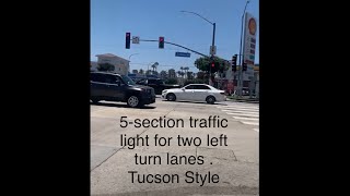 Traffic signal at Imperial Highway at Long Beach Blvd  5section traffic signal for two left lanes [upl. by Jr]