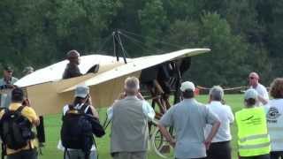 Bleriot XI  Hahnweide 2013  engine start amp takeoff amp display amp landing [upl. by Laehpar]