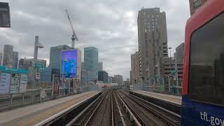 Cab ride London DLR train from Woolwich Arsenal to Bank [upl. by Bogart]